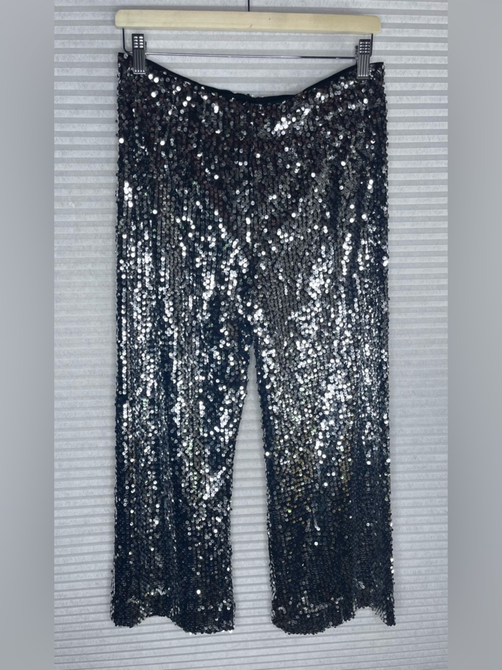 Maeve The Colette Cropped Wide Leg Sequin Pants 28 Petite Party Fancy Waist 30 - Picture 4 of 7